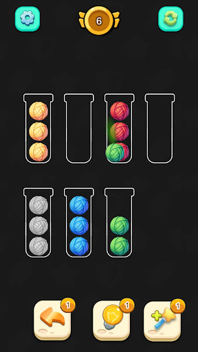Ball Sort Puzzle board with open tubes